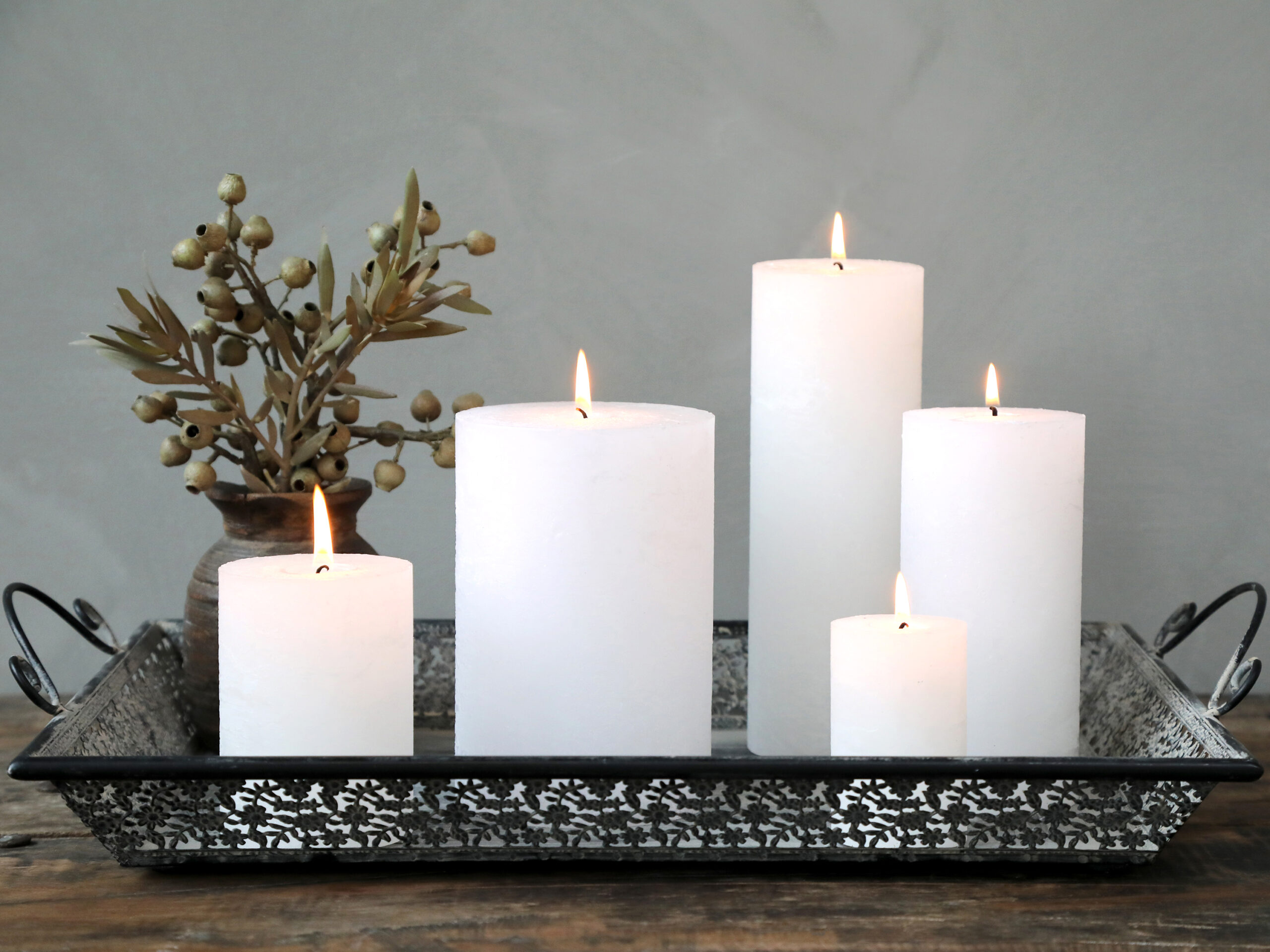 Bloklys Hvid Rustik 16T - Billede 3